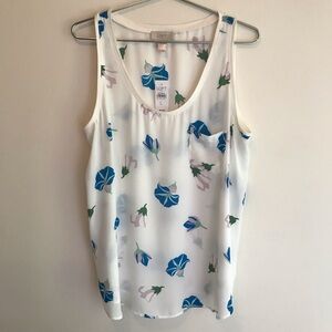 Loft Outlet | Off-White Floral Tank | NWT